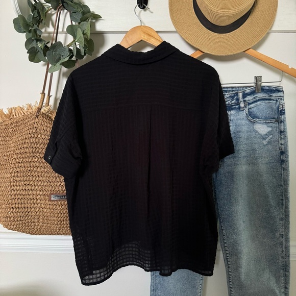 Black Button Down Blouse - Picture 8 of 9